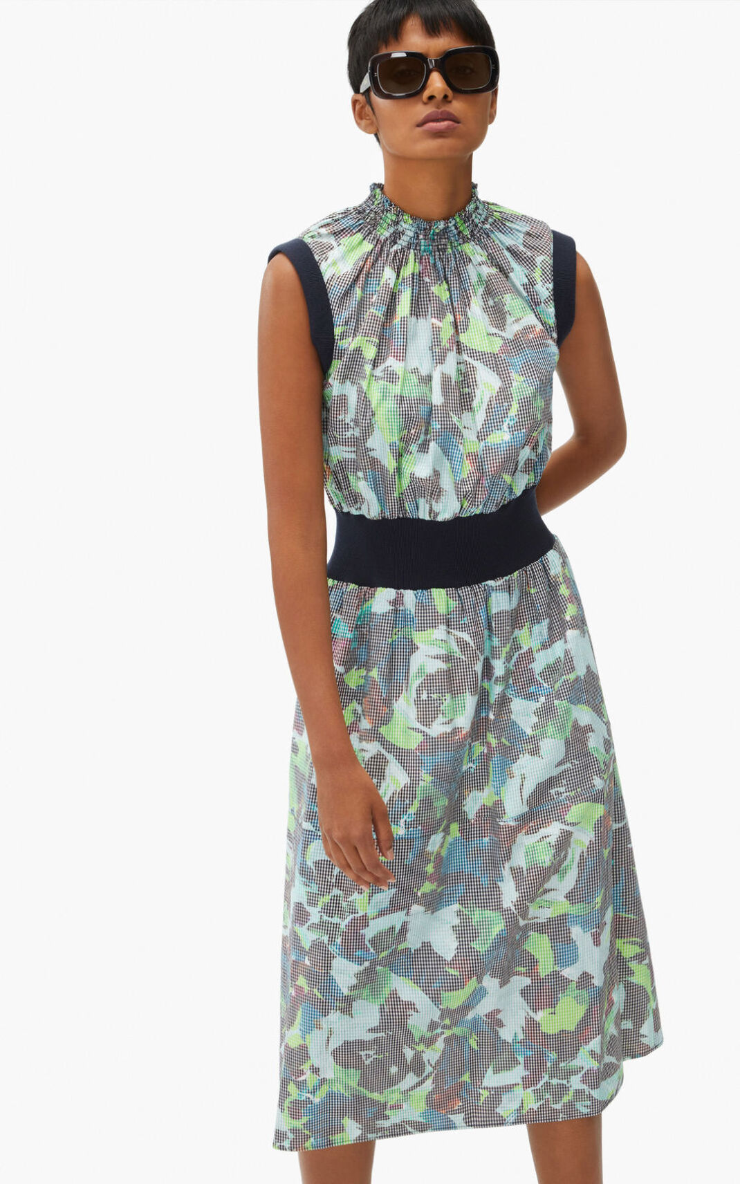 Robe Kenzo Archive Floral fitted Femme Vert | JYIS-74109